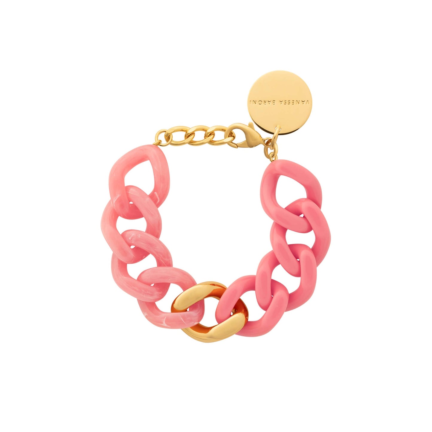 Flat Chain Bracelet 2 Color-Watermelon Marble