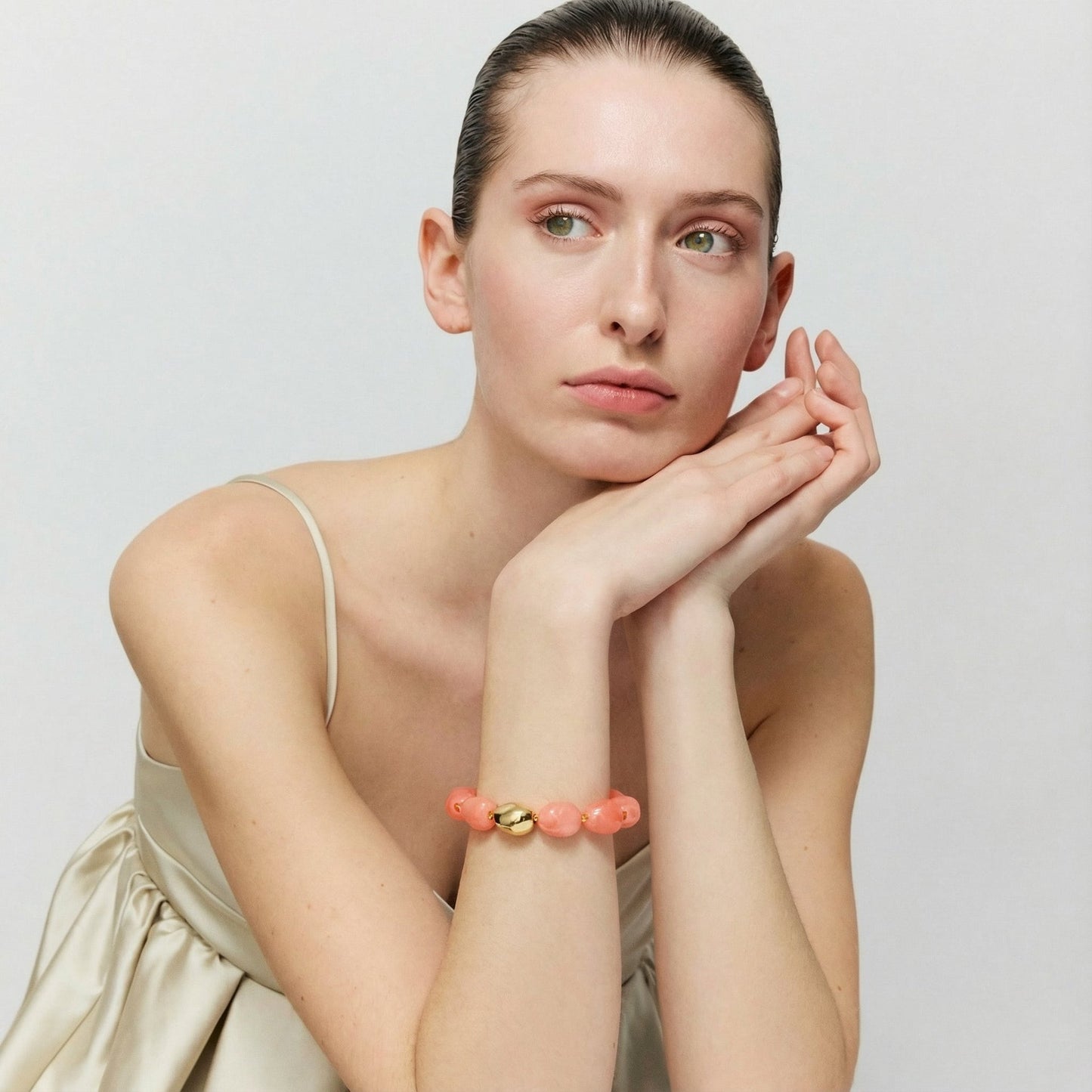 Organic Pearl Bracelet with Gold