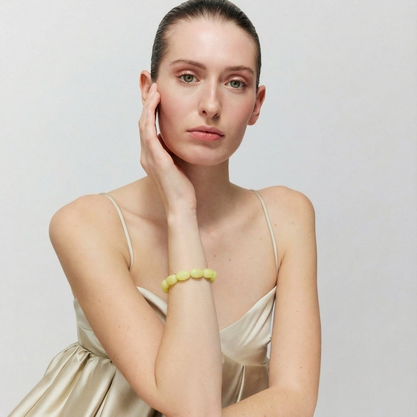 Olive Flex Bracelet-Lemon Yellow Marble