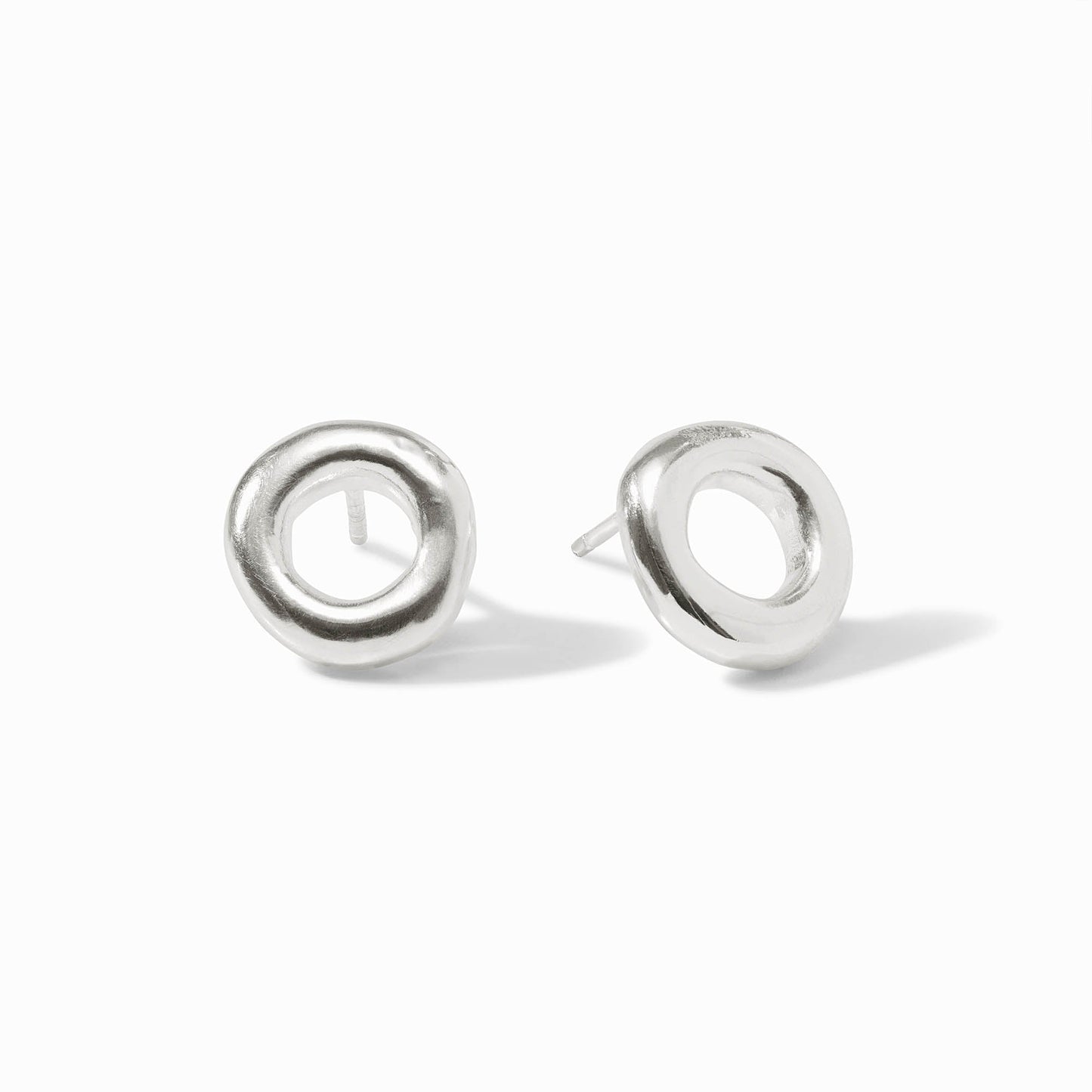 Wave Circle Stud-Silver