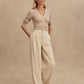 Blanca V-neck Rib Knit Top