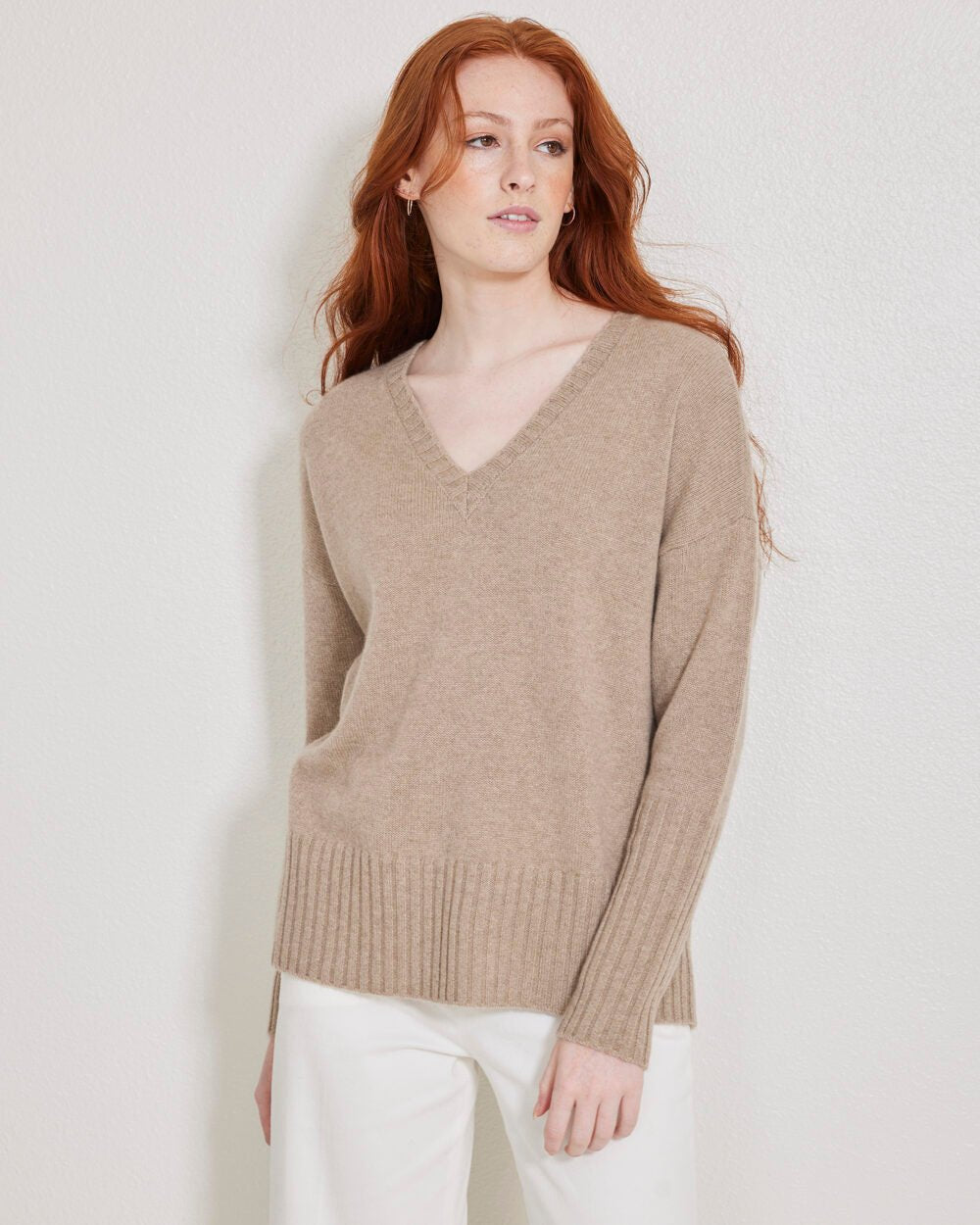 Ella Cashmere V-neck Sweater