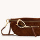 Charles Crossbody Med Choc Diamond Suede