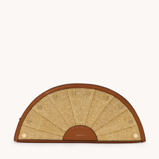 Shelley Clutch - Cocoa Raffia