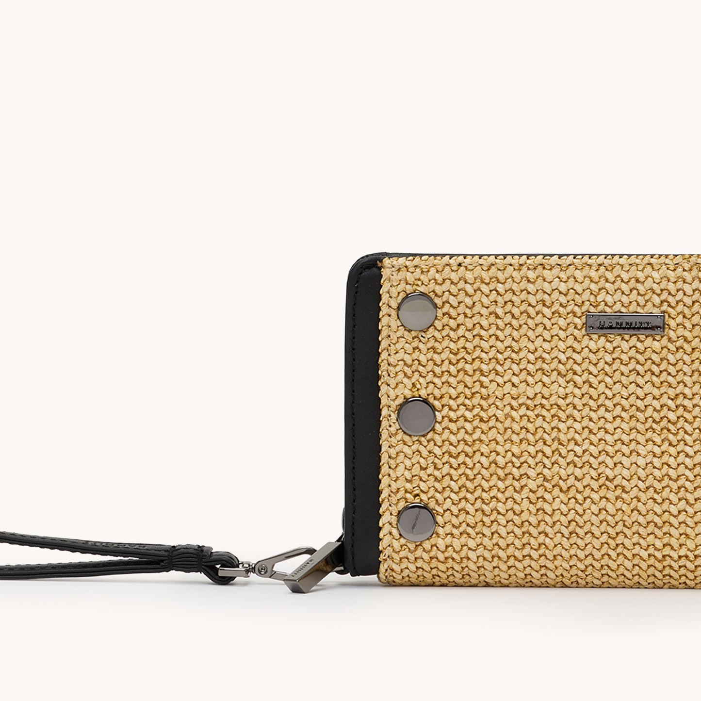 Bryant Wallet-Noir Smooth Raffia