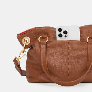 DANIEL MED Mahogany Pebble/Brushed Gold Red Zip