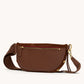 Charles Crossbody Med Choc Diamond Suede