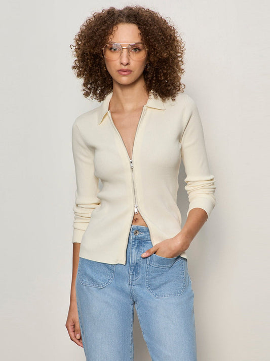 Only Yours Ribbed Zip Sweater