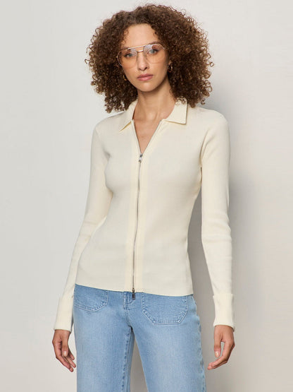 Only Yours Ribbed Zip Sweater