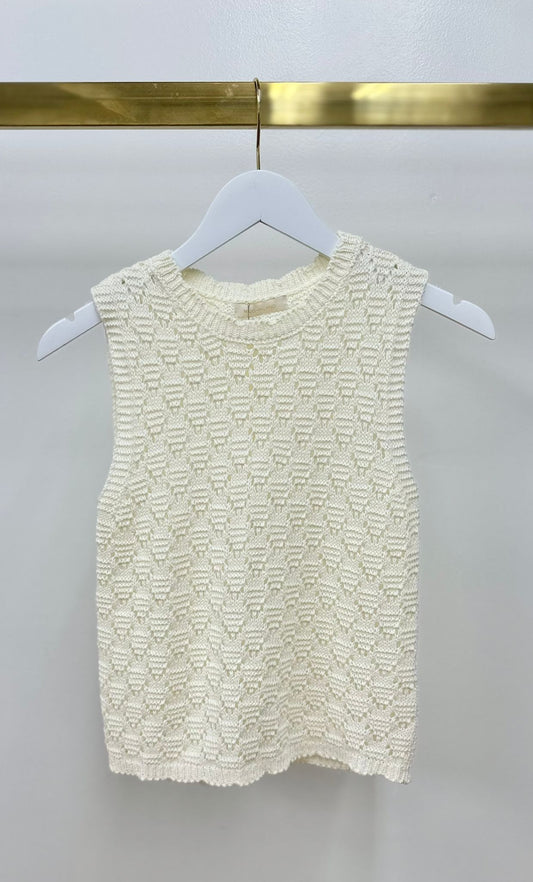 Pointelle Knit Sleeveless Top