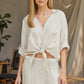 Linen Front Tie Shirt