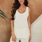Textured Cotton Frayed Tank