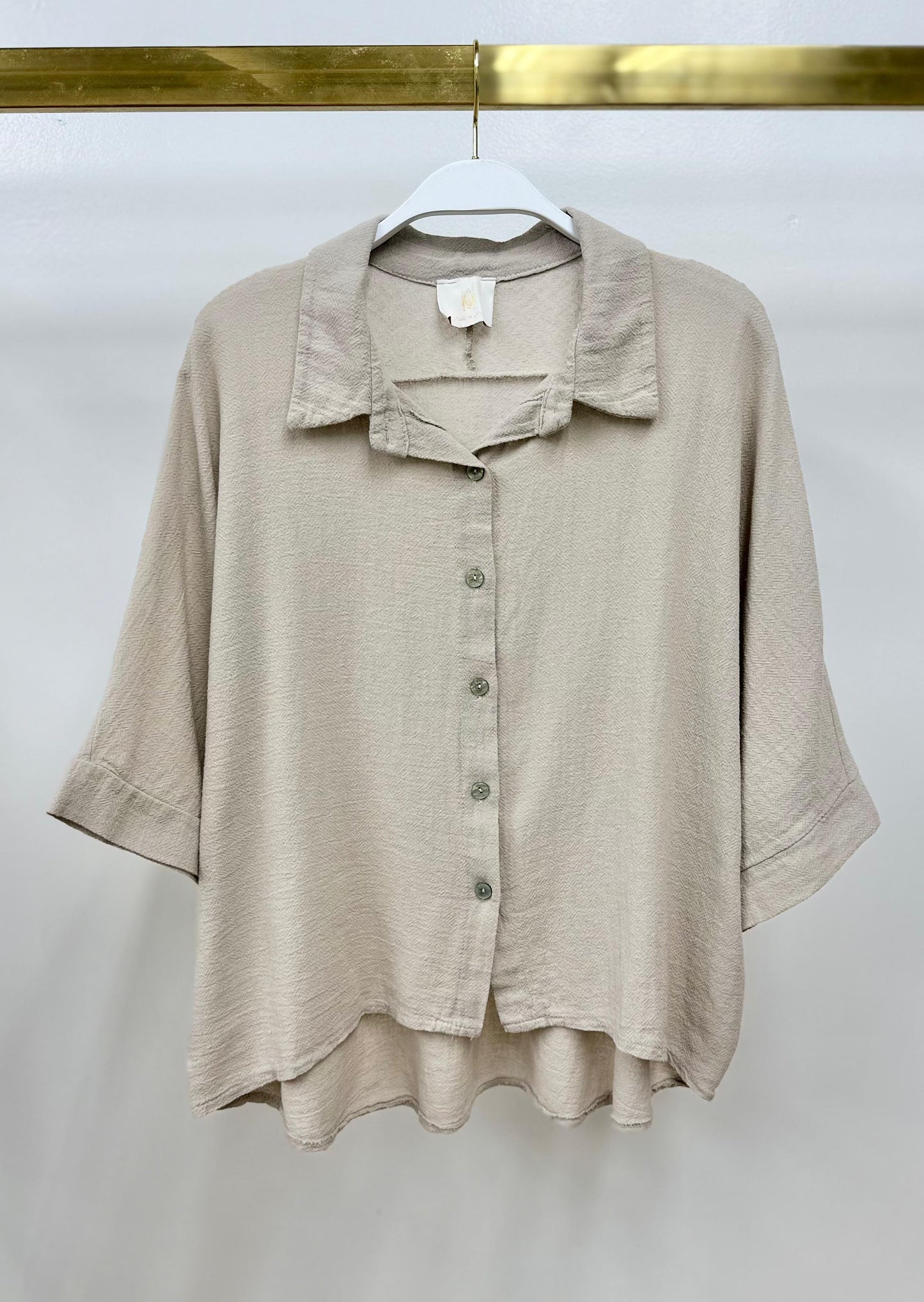 Textured Cotton S/S Shirt