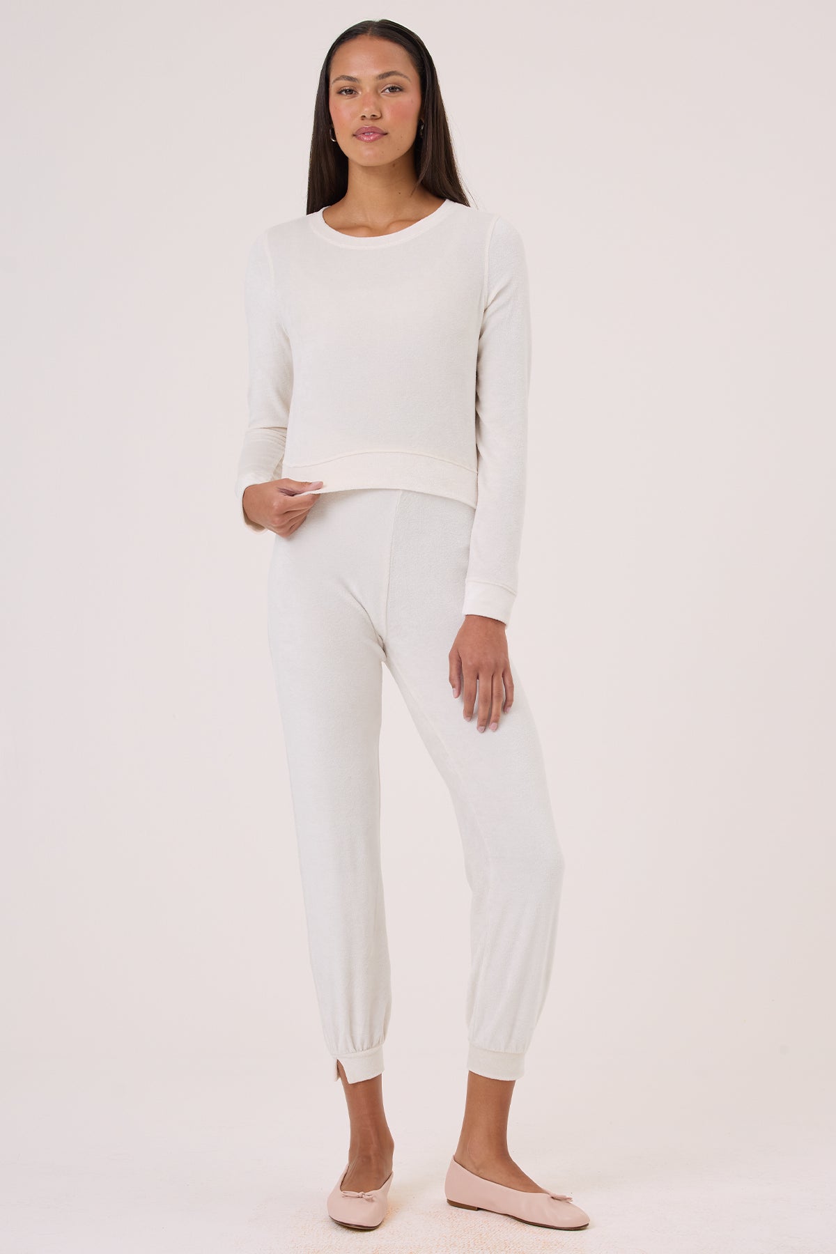 Velour Crop Sweatshirt